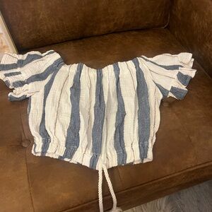Ocean Drive Blue and White Striped Top